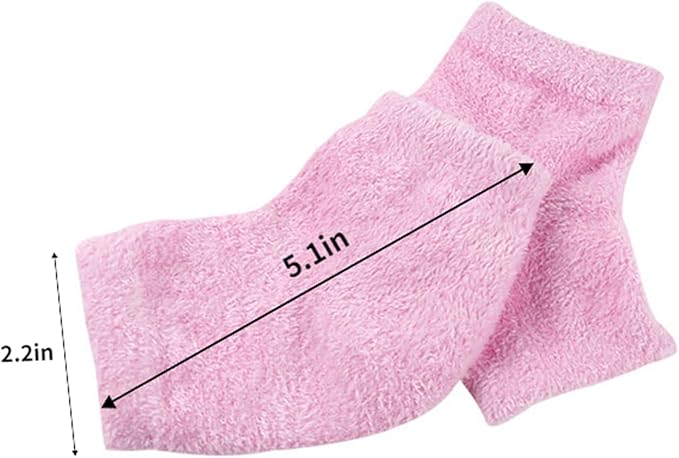 Castor Oil Pack Wrap for Foot, Castor Oil Moisturizing Heel Socks, for Plantar Fasciitis, Cracked Heels - Suitable for Overnight Moisturizing of Feet (Without Essential Oils) (Pink - 2 Pairs)