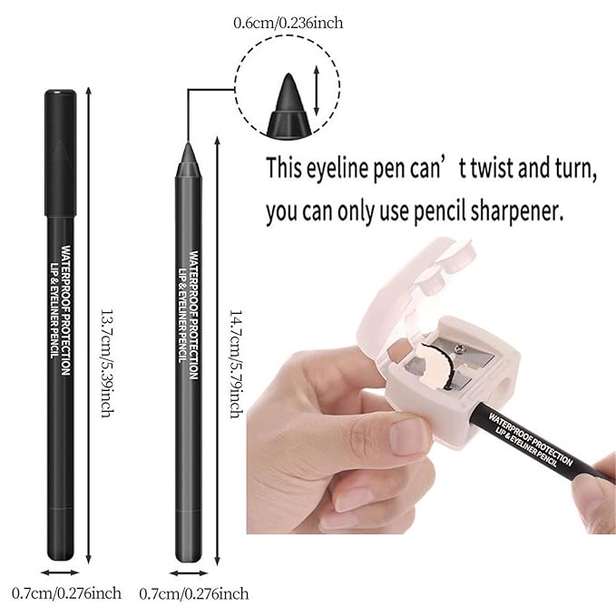 15 PCS Colorful Eyeliner Pen Set, Waterproof Metallic & Pearl Glitter Eyeliner Kit, Smudge-Proof Multipurpose Eye & Lip Liner Shadow Pencils with Shimmer for Party, Halloween, Cosplay Makeup