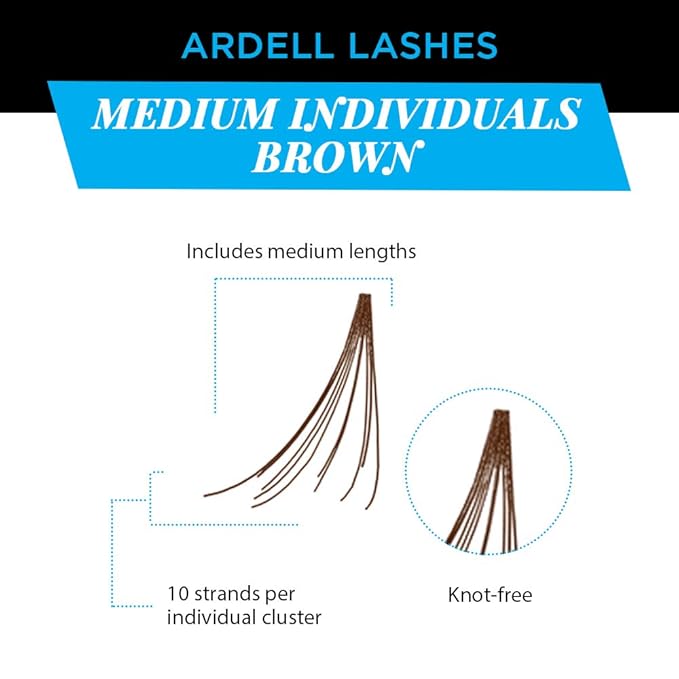 Ardell Individual False Eye Lashes - Medium Brown, Lightweight, Natural Look DIY Lash Clusters Eyelash Extensions, 4 Pack