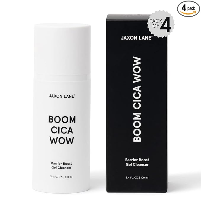 Centella Face Wash for Men Skin Care: BOOM CICA WOW Mens Face Wash Korean Barrier Boost Hydrating Gel Cleanser for Oily, Dry, Acne Prone Skin, Unisex Daily Facial Cleanser with Hyaluronic Acid, 4 Pack