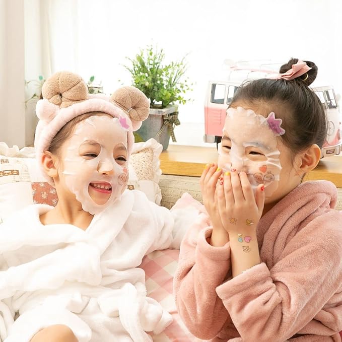 Puttisu Real Fruit Facial Mask Sheet for Kids, Children - Made with 100% Cotton, Moisturize, Sooths and Hydrates Skin (Aloe - Pack of 14)