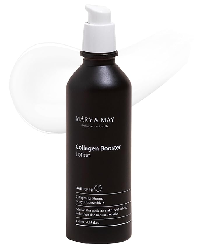 Mary&May Collagen Booster Lotion - Anti Aging, Firming and Elasticity Care with Peptides - Korean Skincare, EWG Green Grade, Hypoallergenic, 4.05 fl.oz.