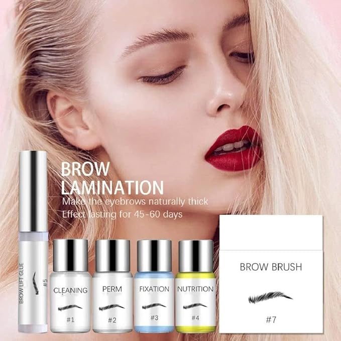 Eyebrow Lamination Kit – DIY Brow Lift Kit for Fluffy, Natural & Fuller Brows, At-Home Brow Perm & Styling Tools, Easy to Use, Long-Lasting Salon Results Up to 6 Weeks