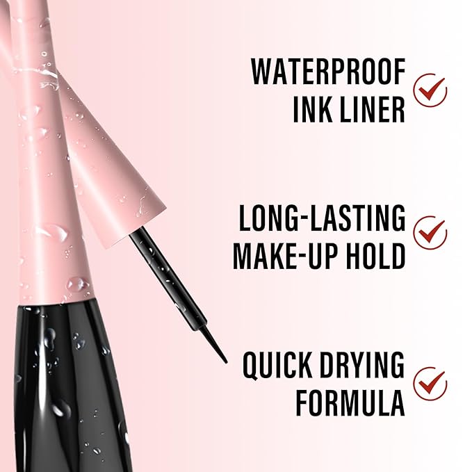 Boobeen Liquid Eyeliner Pen, Colored Eye Liner Waterproof Smudge Proof, Eyeliner Ink Liner with Precision Tip for Bold Eye Looks