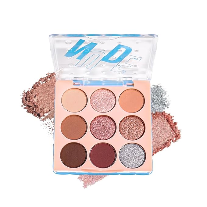 9-Color Matte & Shimmer Eyeshadow Palette – Neutral Beige & Brown Tones, Waterproof, Long-Lasting, Ideal for Everyday, Office & Date Makeup 01#