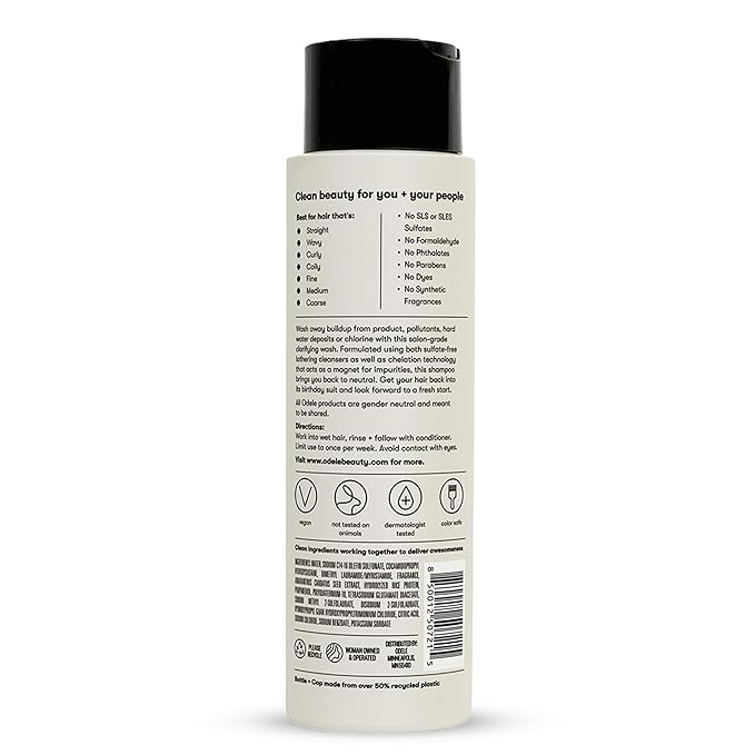 Odele Clarifying Sulfate-Free Shampoo, a Deep Weekly Clean that Removes Buildup for All Hair Types & Textures, 13 Fl Oz