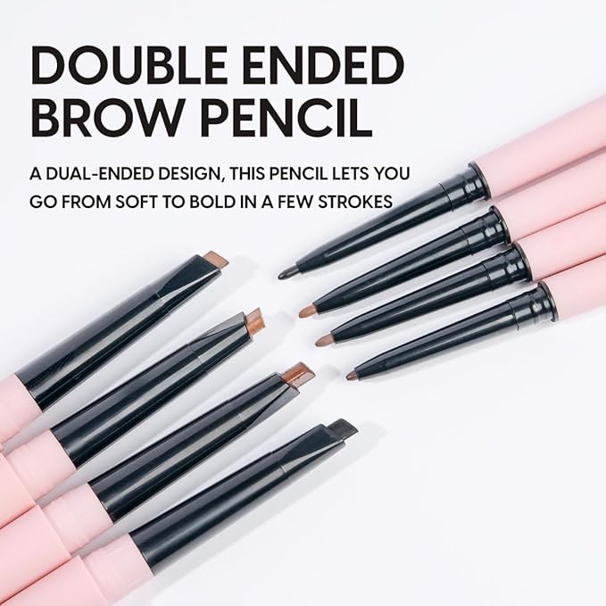 KARA BEAUTY Browfector Double Ended Brow Pencil with Sculpting & Precision Tips, Makeup Eyebrow Pencils for Women, Brow Tint, Eye Makeup & Eyebrow Pen for Shaping & Defining Brows (Soft Brown)