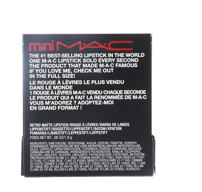 MAC Little Lipstick Color Ruby Woo, Red, Mini (MACS7P004)