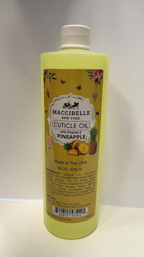 Cuticle Oil For Nails Refill size for Dry Cracked Cuticles (16 Ounce, Pineapple)