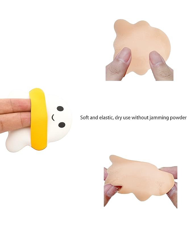 3Pcs Cute Makeup Powder Puff，Ghost Sponge Foundation Puff, Air Cushion Blush Puff，Halloween Gifts