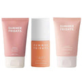 Summer Fridays Morning Trio - Travel Size Pink Dew Gel Face Wash, Cloud Dew Gel Face Moisturizer + CC Me Vitamin C + Niacinamide Serum - Brightening + Hydrating Morning Skin Care Set (3 Count)