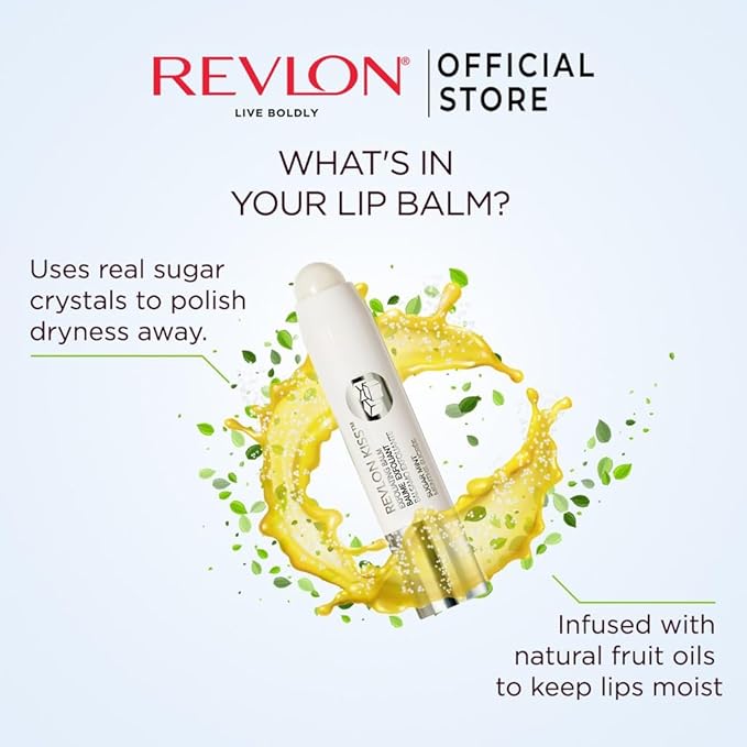 Revlon Kiss Sugar Scrub Exfoliating Lip Balm, 24 Hour Long Lasting Hydration, Sugar Mint, 0.09 oz (Pack of 2)