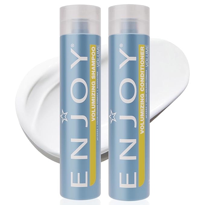 Enjoy Volumizing Shampoo and Conditioner Set, pH Balanced Hair Care Duo for Fine or Limp Hair, Incredible Volume, Fullness and Lightweight Moisture, 10.1 Fl Oz