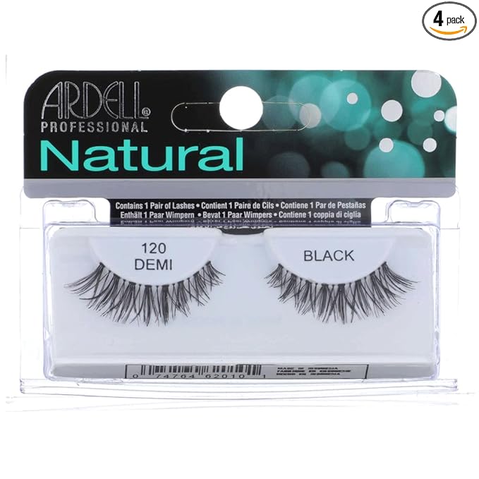 Ardell Fashion Lashes Natural Strip Lash, Black [120] 1 ea (Pack of 4)