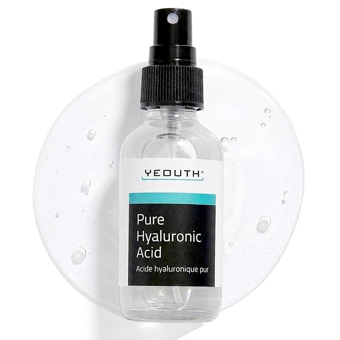 YEOUTH Pure Hyaluronic Acid Serum for Face 99% for Dry & Dull Skin, Hydrating Hyaluronic Acid Face Serum for Women & Men, Facial Care For All Skin Types 1oz