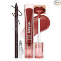 Erinde Lip Combo Set, Brown Lip Liner and Gloss Set, Nude Ombre Makeup, Lip Kit With Lip Liner and Gloss, High Shine Hydrating Lip Oil Non Sticky Finish, Waterproof Lipstick Pencil With Sharpener