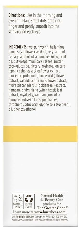 Burt's BeesNormal to Combination Skin Nourishment Eye Cream, Fragrance Free, 0.5 Oz (Package May Vary)