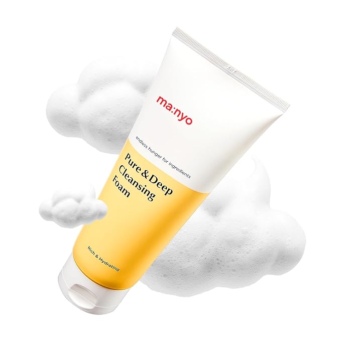 MANYO Pure & Deep Cleansing Foam, Facial Cleanser, for Double Cleansing, Pore Cleaner, Blackhead Remover, Acne Face Wash, Korean Skin Care, 6.7 fl oz (200ml)