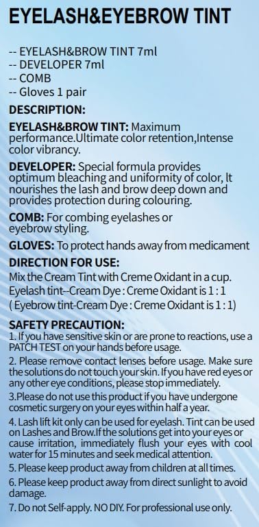 2-in-1 Eyelash & Eyebrow Tint Kit – Professional Lash & Brow Coloring Kit with Cream Developer – Long-Lasting, Waterproof & Smudge-Proof Color – Salon & Home Use