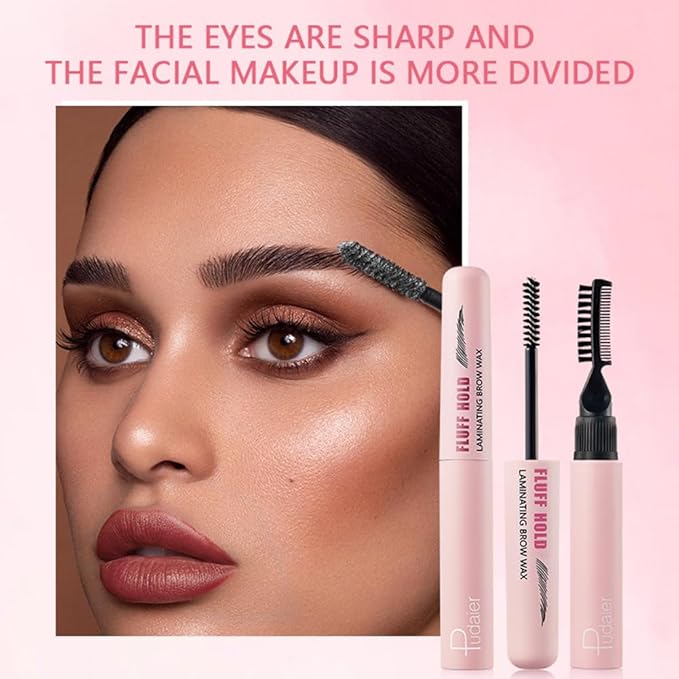 Clear Eyebrow Gel Eyebrow Fixer with Brow Comb, Long Lasting 3D Brow Wax Eyebrow Shaping Makeup, 1 Piece
