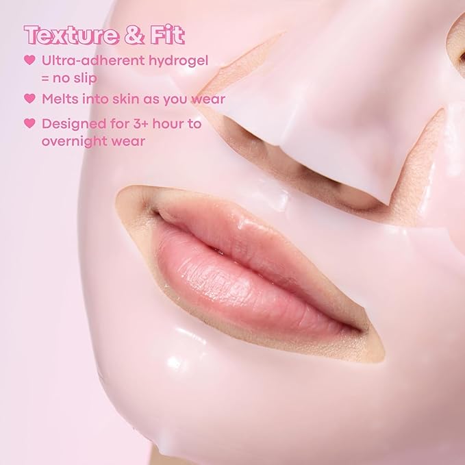 TONYMOLY Mask Melt Firming Hydrogel Overnight Face Mask 4-Pack, Melt-On Collagen & Peptide Sleeping Masks for Firmness, Elasticity & Smoother Skin, Leave-On Treatment