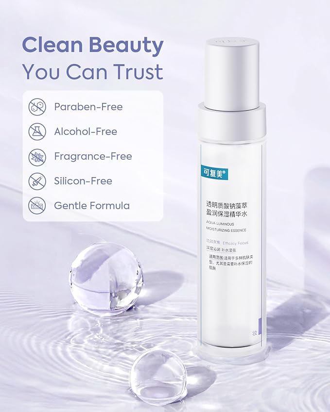 KOMFYMED Hydrating Essence Toner – Hyaluronic Acid & Algae Extract Facial Toner for Deep Hydration, Lightweight Moisture for Sensitive & Dehydrated Skin (4.1 Fl. Oz./120 mL)