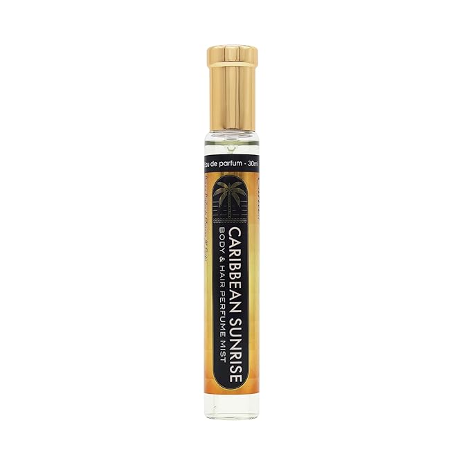 Esha Body & Hair Perfume Mist - Eau de Parfum for Women - Infused with Betaine - Zesty Mandarin and Pomegranate Infusion - Light Fruity Orange (CARIBBEAN SUNRISE)