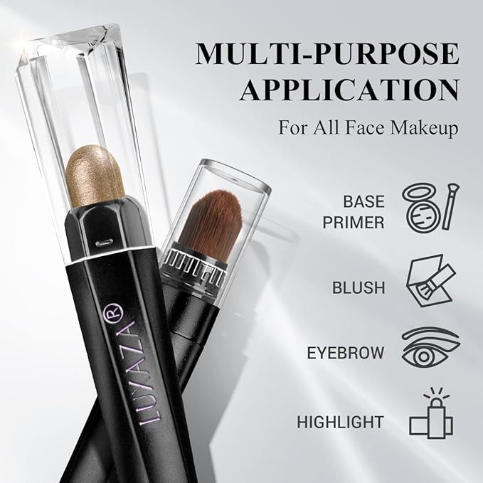 LUXAZA PRO BROWN NEUTRAL Eyeshadow Stick Makeup 6PCS Set, Metallic Shimmer Matte Cream Eye Shadow Eyeliner Brightener Pencil Crayon - BROWN NEUTRAL