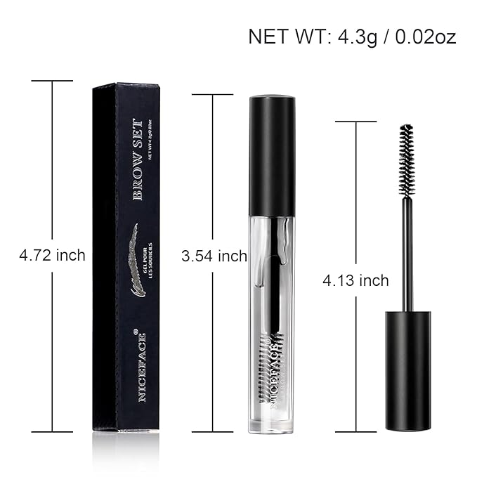 3Pcs Eyebrow Gel Kit, Clear Brow Gel Set, Brow Styling Gel for Natural Brow, Long Lasting Waterproof Eye Brow Setting Gel Makeup Set for Feathered & Fluffy Brows
