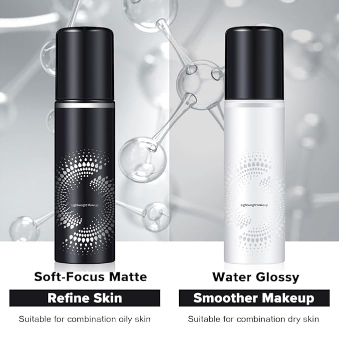 2PCS Makeup Setting Spray Set - Weightless, Long-Lasting, Waterproof, Water-Based Formula, Oil Control and Hydrating for All Skin Types