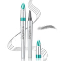 Eye Brow Pencils for Women - Waterproof Microblading Eyebrow Pencil, Four Tip Eye Brow Makeup Pen to Effortlessly Create Hair Like Natural Brows (Dark Gray)