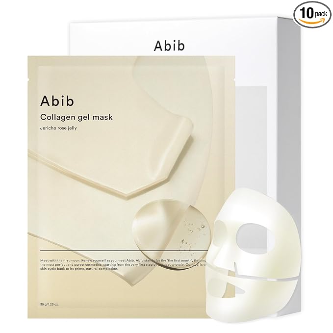 Abib Collagen Gel Mask Jericho Rose Jelly 10 Sheets (Nourishing) I Korean Vegan Collagen, Cooling Nourishing Hyaluronic Acid Hydrogel Face Mask Skin Care