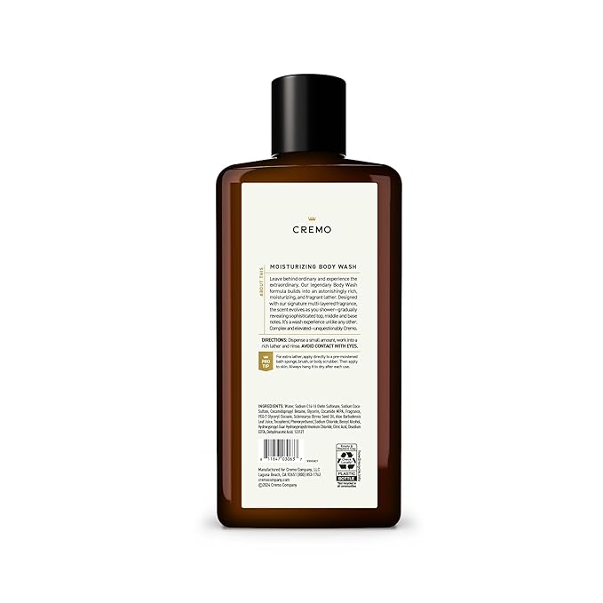 Cremo Body Wash for Men, Rich-Lathering Silver Water & Birch, 16 Fl Oz (Pack of 12)
