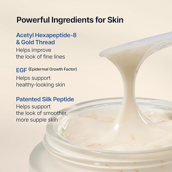 SUNGBOON EDITOR Silk Peptide EGF Cream with Copper Peptides, Volufiline & Patented Peptide Complex | Face Moisturizer for Fine Lines & Dry Skin, Firm-Looking & Hydration | Korean Skin Care 1.69 fl oz