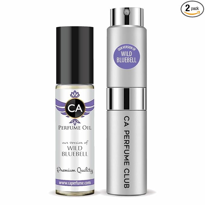 CA Perfume Duo Impression of Wild Bluebell For Women And Men Perfume Layering Set Long Lasting Travel Size EDP + Body Oil Roll-On Bottle 0.27 Fl Oz+0.33 Fl Oz