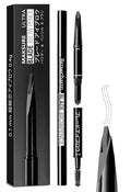 Browcharm Microblading Eyebrow Pencil,0.1mm Ultra-Fine Tip,3-in-1 Waterproof Eyebrow Pencil,with Eyebrow Powder&Eyebrow Brush,Hair-Like Strokes,Shapes,Fills Brow Makeup (02 Light Grey)