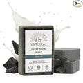 Activated Charcoal Soap Bar (3 Pack) - Goat Milk Soap for Men, Women & Kids - Natural, Handmade w/Real Milk - Dry, Sensitive Skin, Hands/Body - Premium, Gentle, No Dyes - (Large, 5oz)