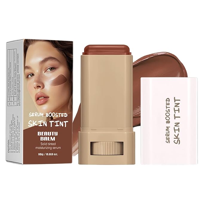 FYEBOO 2025 New Beauty Balm Serum Boosted Skin Tint, Solid Tinted Serum Contour Stick, Hydrating Tinted Moisturizer Foundation Stick, Radiant Dewy Natural Finish Facial Color Correct (# 02)