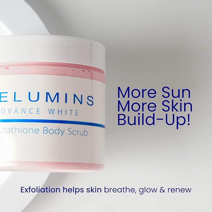 Relumins Premium Summer Body Scrub with Glutathione, Rosehip & Sea Salt – Hydrating Exfoliating Scrub for Smooth, Radiant Skin, Glowing Summer Skin – Gentle Moisturizing Formula – 400ml x 5 Tubs