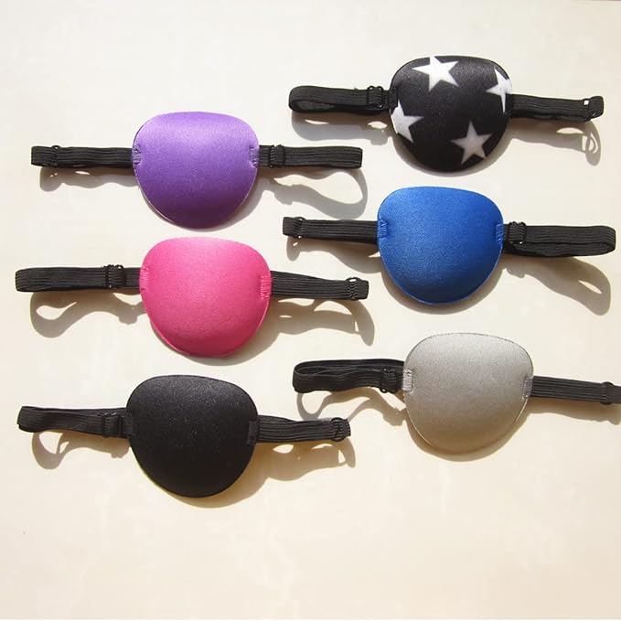 6pcs Eye Patch, Adjustable Soft Eye Patches for Adults and Kids,Medical Eyepatch for Amblyopia Lazy Eye,Left or Right Eyes, 6 Colors