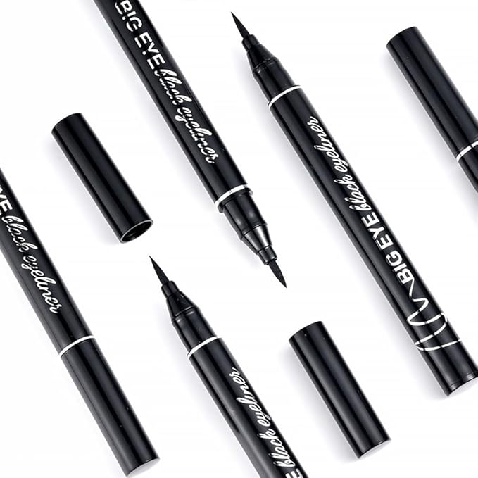 WanTuoluo 12-Pieces Matte Liquid Eyeliner Pens Set, Eye Ink Liner Makeup, Quick Drying, Smudge-Resistant, Vegan Formula (Pack of 12) (Black)