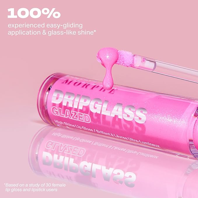 MORPHE Dripglass High Shine Lip Gloss - Semi-Sheer or Full Coverage Lip Color with Glass-Like Shine and Nonsticky Finish - Infused With Squalane & Vitamin E - Beige Beam (0.13 Fl Oz)