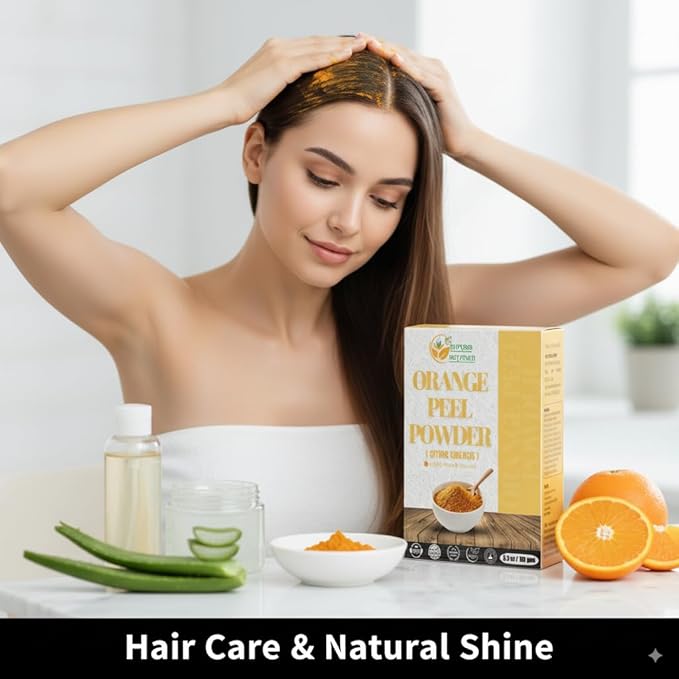 Herbs Botanica Orange Peel Powder 100% Pure & Natural Orange Peel for Face Masks, Skin Care & DIY Beauty Natural Citrus Powder for Skincare & More 5.3 oz Pack