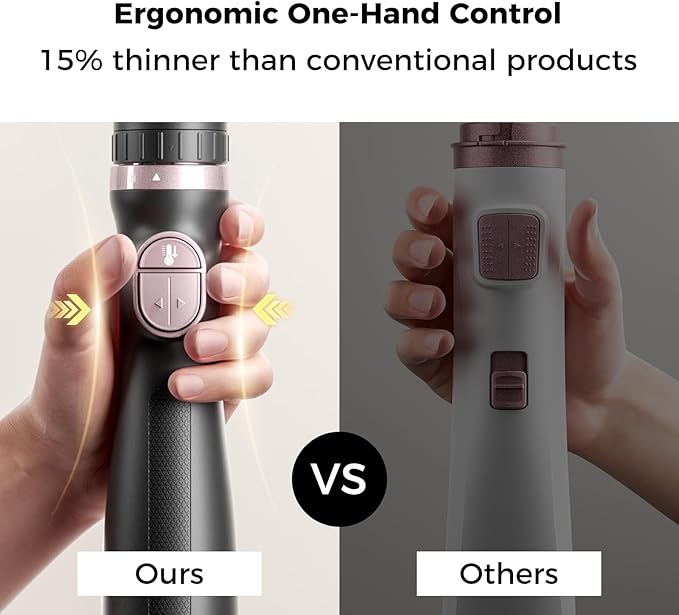 Blow Dryer Brush, 3-in-1 Rotating Hair Dryer Brush with 3 Heads for Drying Styling Volumizing Curling Sleeking in One Step for Long Hair, 3 Temperatures, Negative Ionen, Ceramic Coating, 360° Rotating