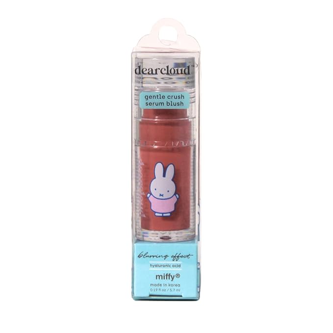 dearcloud Miffy Gentle Crush Serum Blush – Liquid Blush for Cheeks with Hyaluronic Acid – Korean Beauty Makeup - .19 fl oz (Well-Dressed)
