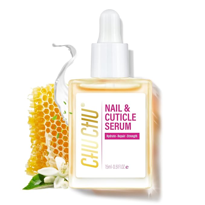 CHUCHU Nail Growth Serum for Summer: 15ML Milk Honey Organic Nail Oil with Vitamin B & E - Moisturizes Repairs and Promotes Nail Growth - Prevents Dryness Hangnails Non-Greasy