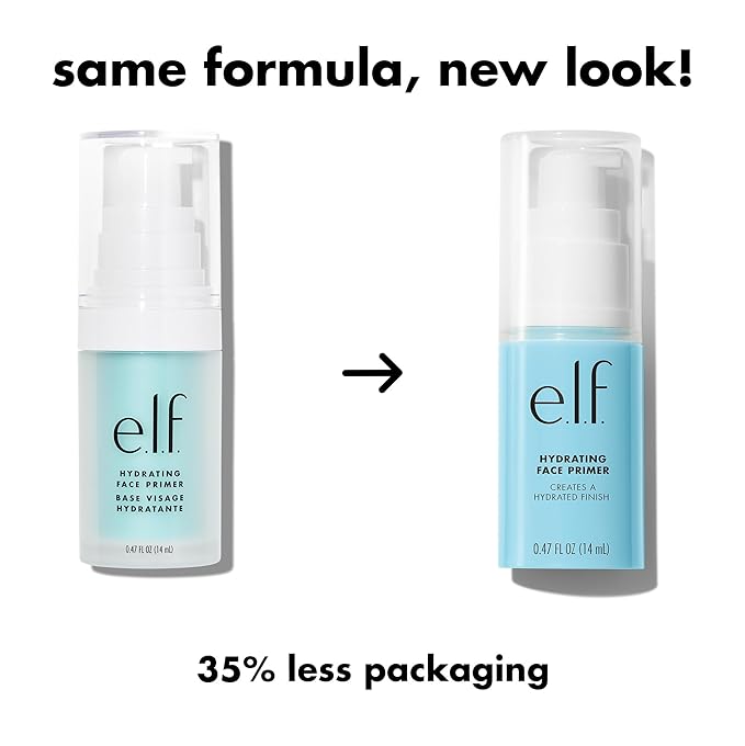 e.l.f. Hydrating Face Primer, Moisturizing Makeup Base, Smooths Pores & Fine Lines, Long-Lasting Wear, Preps Skin for Foundation Application, Small