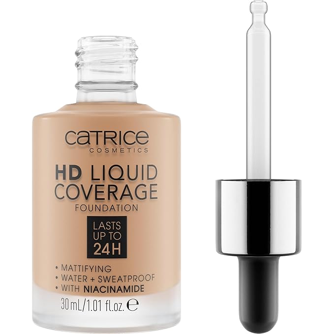 Catrice | HD Liquid Coverage Foundation | Flawless, High Coverage | Vegan & Cruelty Free (050 | Rosy Ash)