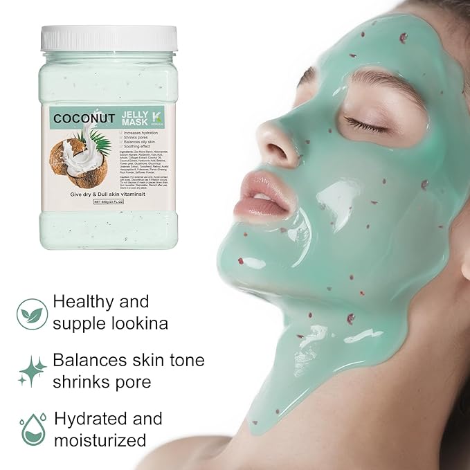 Coconut Jelly Masks For Facials Professional, Jelly Masks Powder For Facial Mask, Hydrojelly Jelly Gel Face Mask For Peel Off, Hydrating Mask for Face Skin Care Of Home Spa