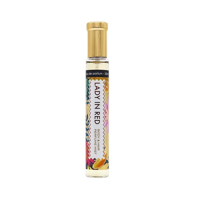 Esha Body & Hair Perfume Mist - Eau de Parfum for Women - Infused with Betaine - Cherry, Berry, and Ocean Surrounded in Musky Vanilla - (LADY IN RED)